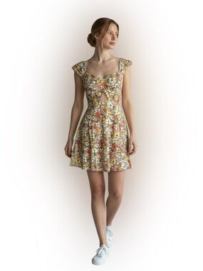 Keven’s Rae Floral Cutout Mini Dress